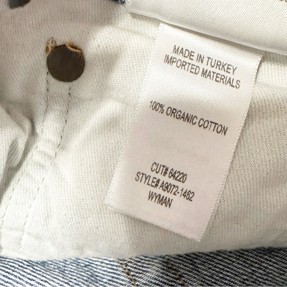 AGOLDE Wyman Straight Leg Non-Stretch Cropped Ankle Button Fly Blue Denim Jeans - Picture 5 of 6